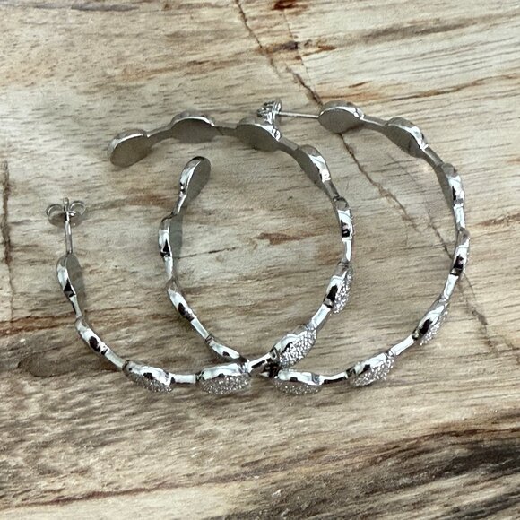 Dyrberg/Kern Juanita diamond cut open hoop earrings - Picture 4 of 9